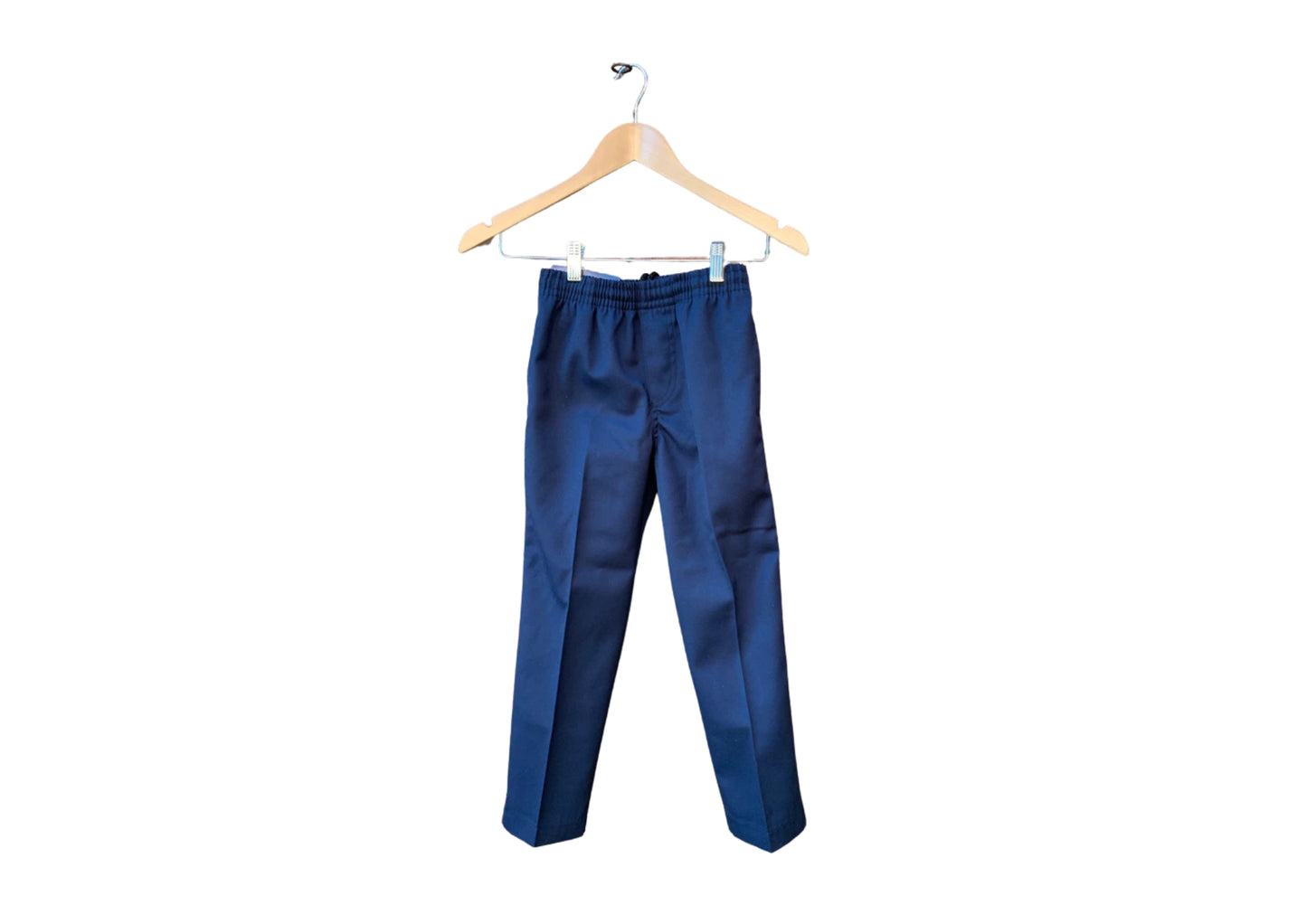 Navy Loose Fit Long Pants with Elastic Waist