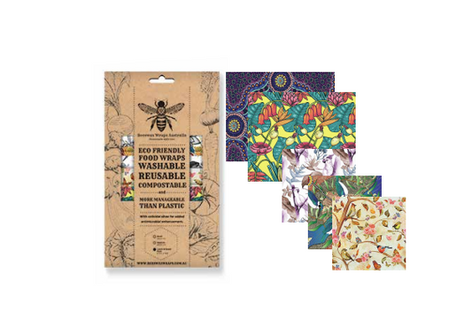 Eco Friendly Food Wraps for lunch & snacks 5 pack